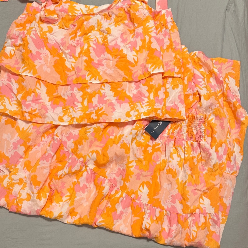Floral Orange and Pink Dress